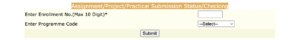 ignou assignment submission status
